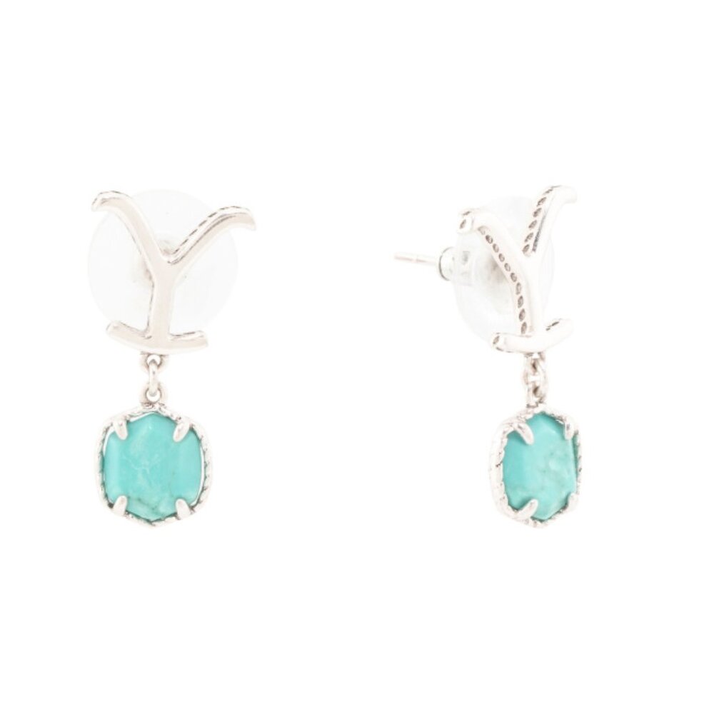 Kendra Scott Silver Silver Turquoise Dutton Drop … - image 1